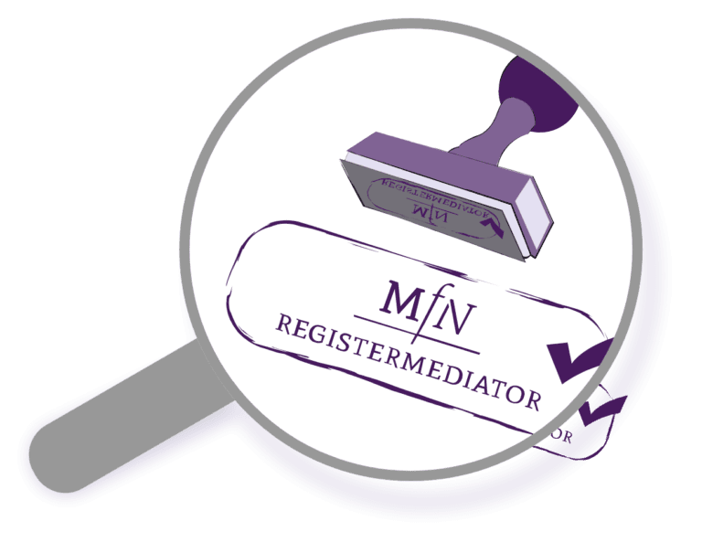 Het logo van de MFN | De opleidingen van Conflictbemiddeling Nederland zijn erkend door de Mediators federatie Nederland
